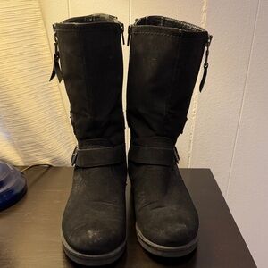 White Mountain Black Moto Boots
